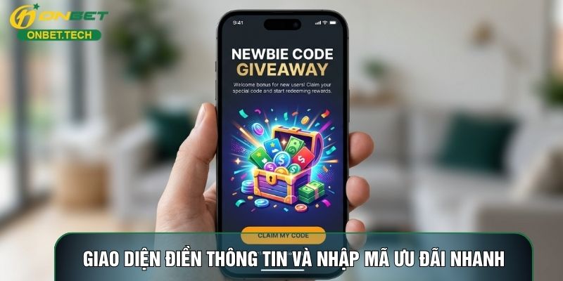Giao diện điền thông tin và nhập mã ưu đãi nhanh