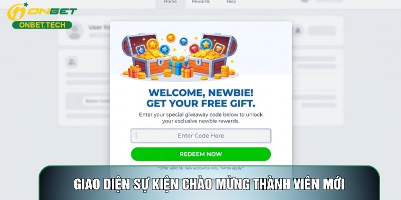 Giao diện sự kiện chào mừng thành viên mới