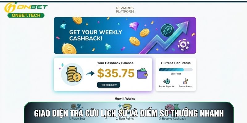 Giao diện tra cứu lịch sử và điểm số thưởng nhanh Giao diện tra cứu lịch sử và điểm số thưởng nhanh