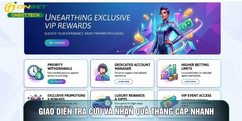 Giao diện tra cứu và nhận quà thăng cấp nhanh Giao diện tra cứu và nhận quà thăng cấp nhanh