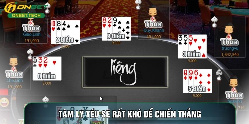Tâm lý yếu sẽ rất khó để chiến thắng Tâm lý yếu sẽ rất khó để chiến thắng